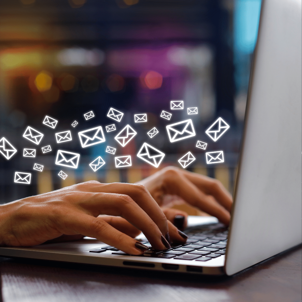 laptop with email icons, Cybersecurity, Ransomware Protection