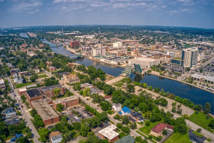 Aerial view of Joliet, Illinois