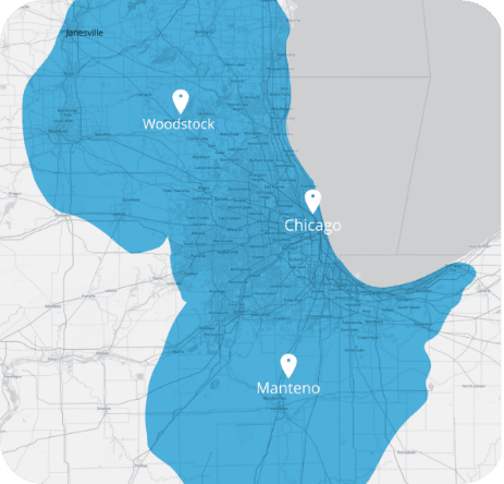 LeadingIT Locations Map - Chicagoland IT Support