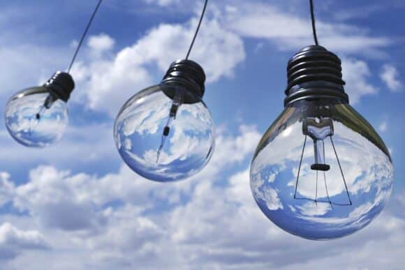 lightbulbs in the clouds - backup cloud data
