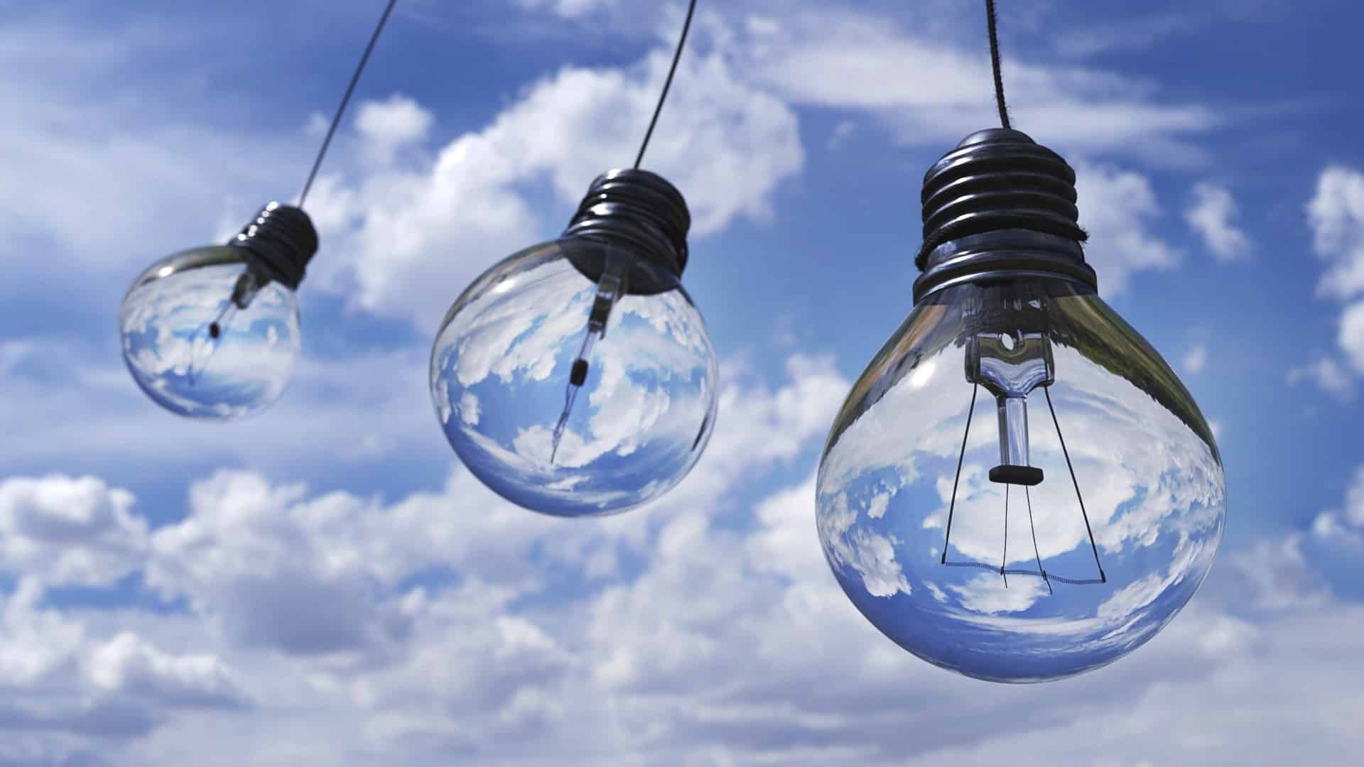 lightbulbs in the clouds - backup cloud data